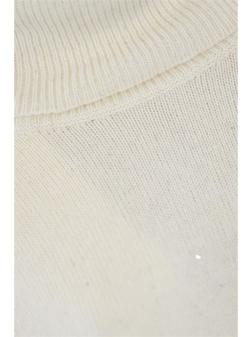 Maglia in cashmere con paillettes Bianco Liviana Conti | F4WG45A08-Z